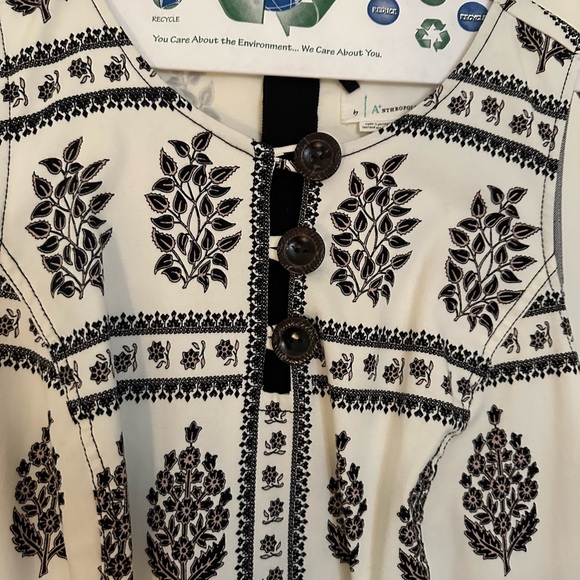 Anthropologie Black and White Patterned Midi Dress - size 18w - Picture 4 of 5